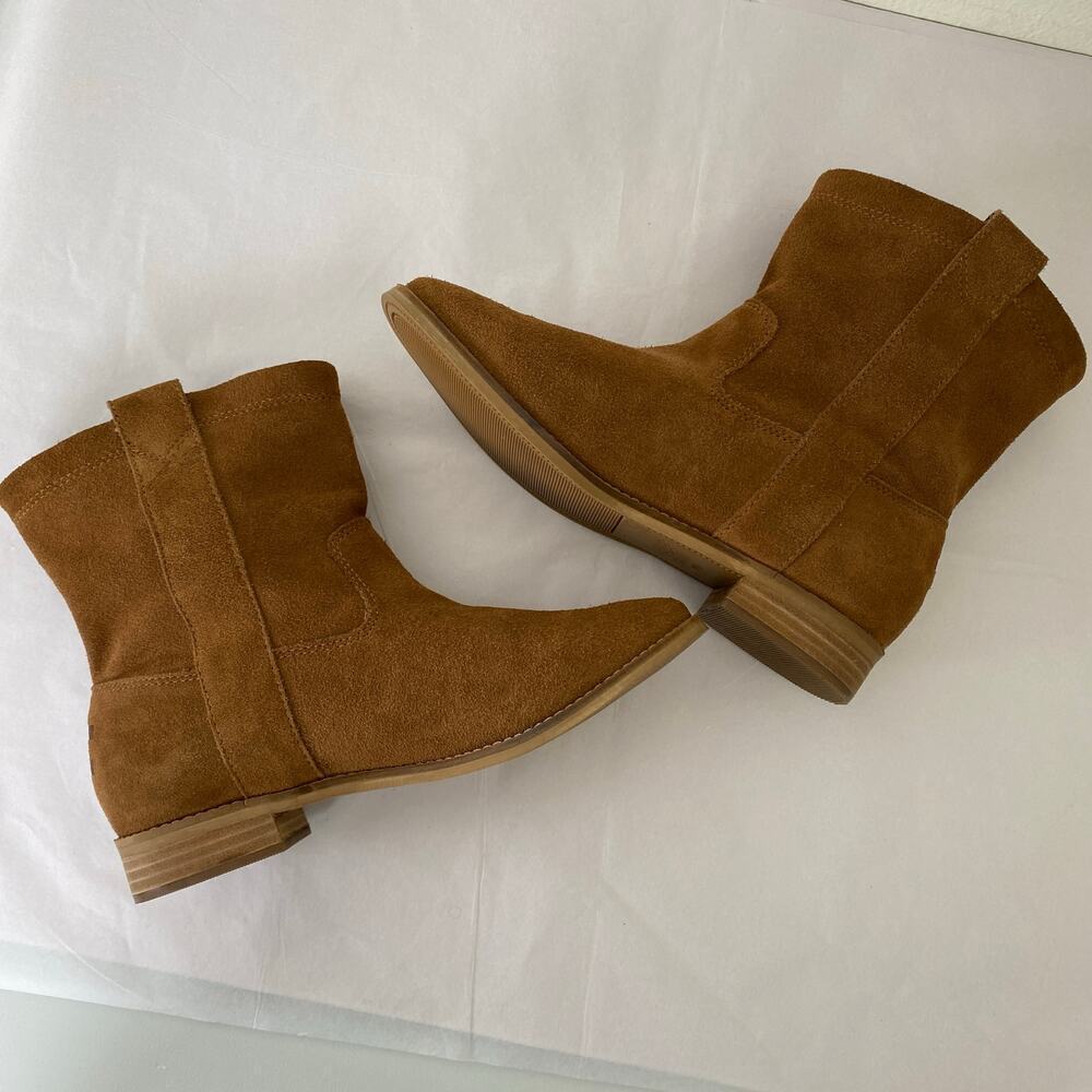 TOMS Laurel Cognac Suede Pull On Ankle Boots Tan Size 7.5 NWT - Picture 10 of 15
